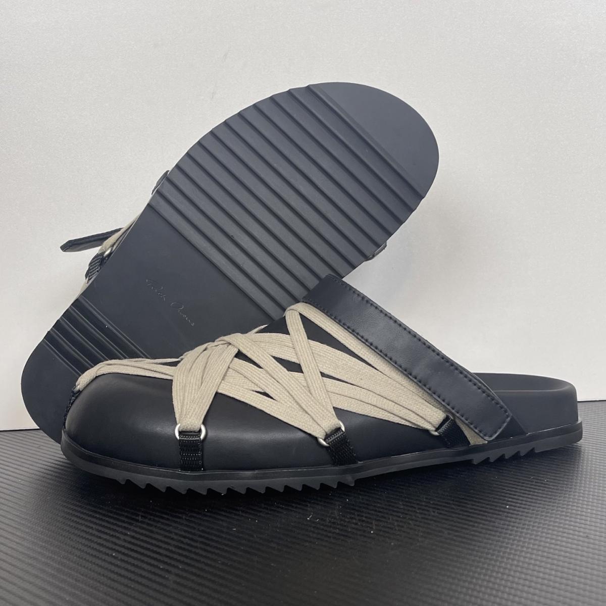 Rick Owens - leather strap crisscross loafers